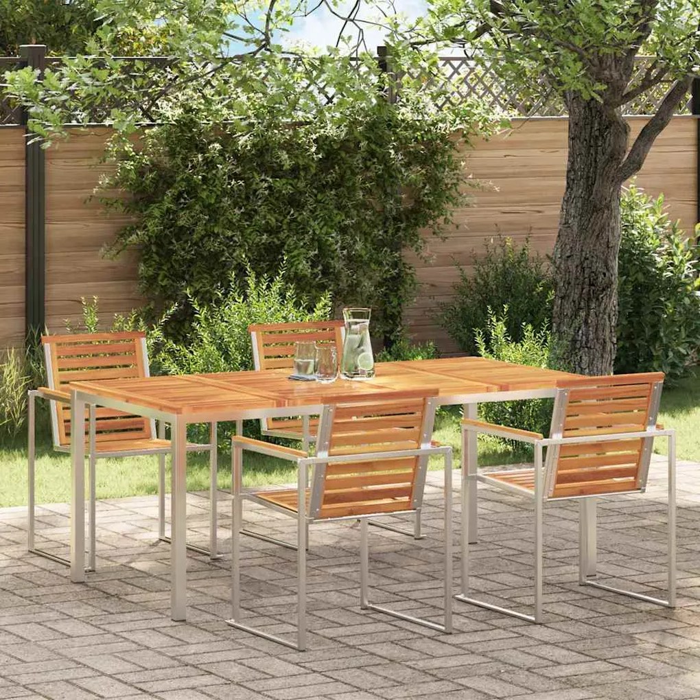 vidaXL ΤραπέζιΔείπνουΕξωτερικούΧώρου Καφέ 200x90x75εκ Στερεό ξύλο τικ