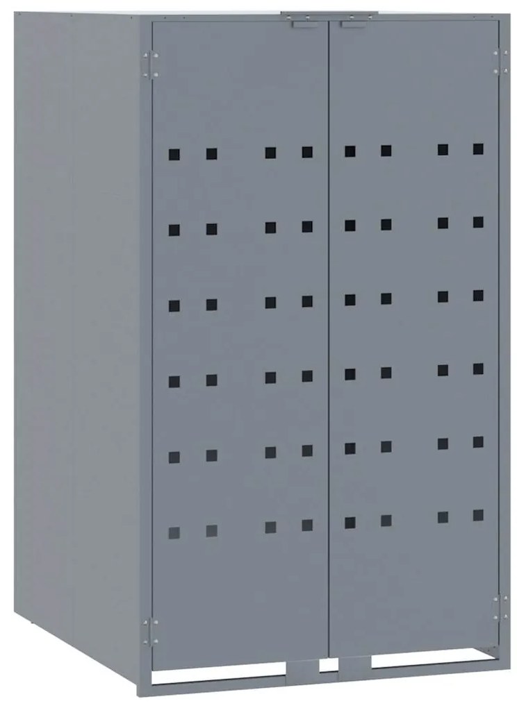 vidaXL Πλαίσιο Κάδων Απορριμμάτων 4 Κάδοι Γκρι 276x79x117 εκ. Ατσάλι