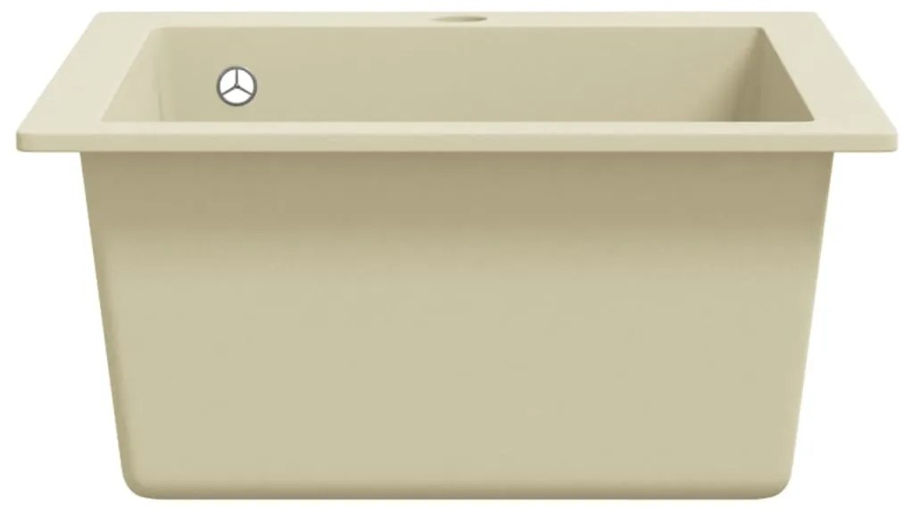 vidaXL Νεροχύτης με Μονή Γούρνα Μπεζ Γρανιτένιος