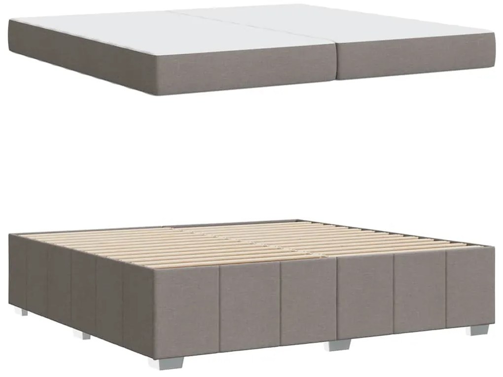 vidaXL Σκελετός Κρεβατιού με στρώμα Taupe 200 x 200 cm ύφασμα
