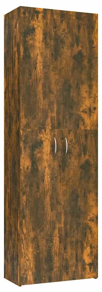 vidaXL Ντουλάπα Γραφείου Καπνιστή Δρυς 60x32x190 εκ. από Επεξεργ. Ξύλο