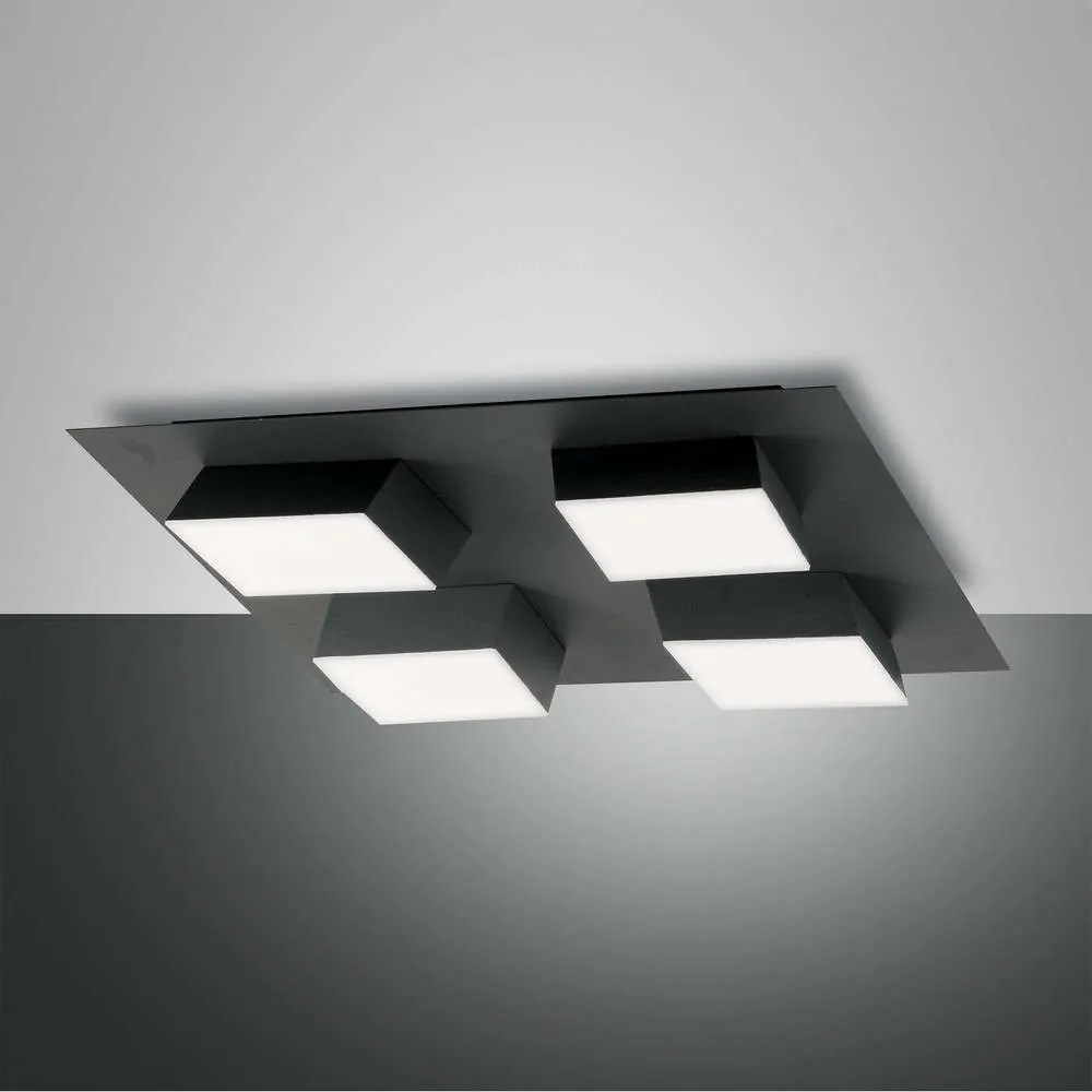 Φωτιστικό Οροφής - Πλαφονιέρα Led Lucas 3601-84-282 Anthracite Fabas Luce Μέταλλο, Μεθακρυλικό