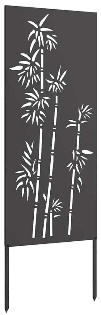 vidaXL Οθόνη Ιδιωτικότητας Κήπου Floral Μαύρο 50 x 140 εκ