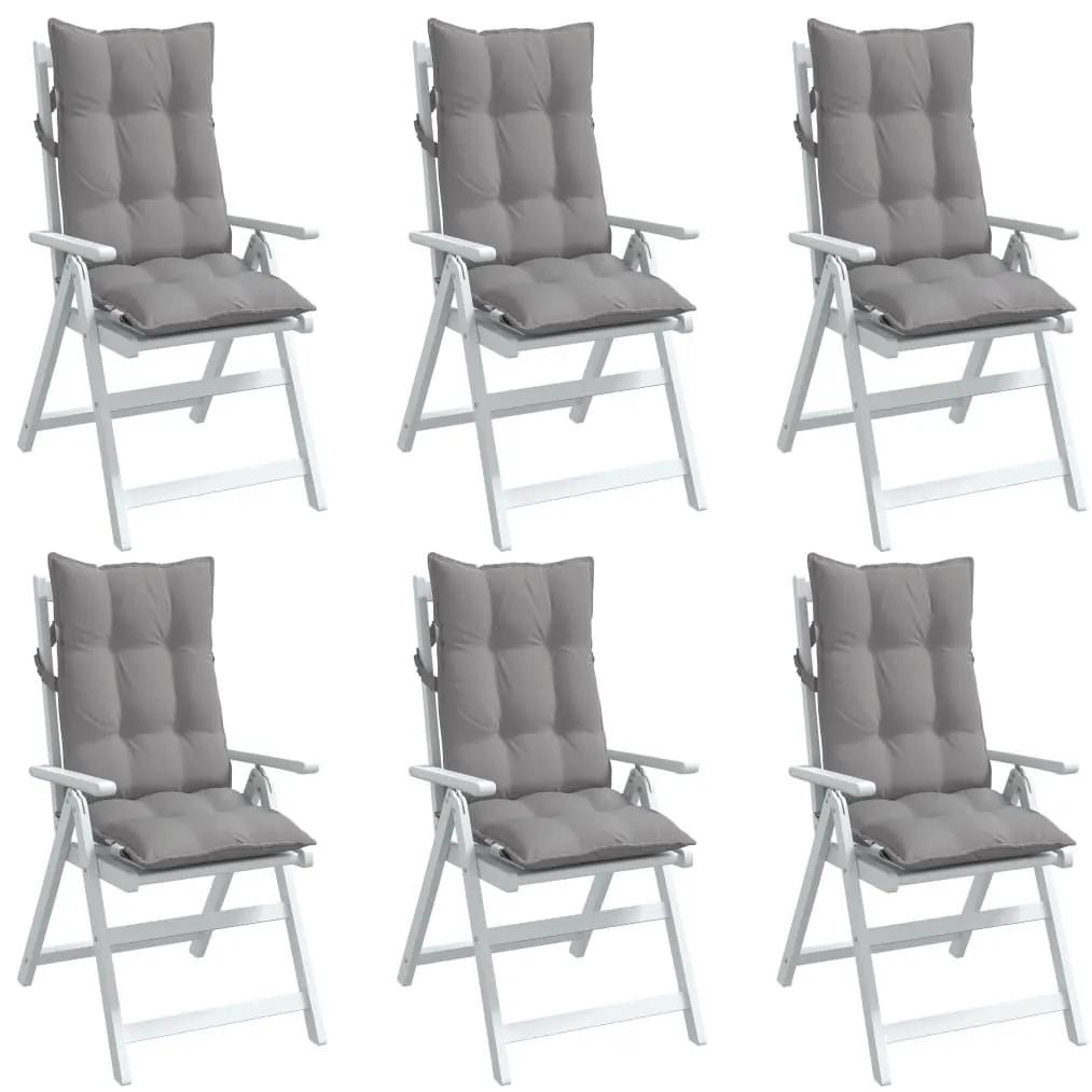 Μαξιλάρια Καρέκλας με Πλάτη 6 τεμ. Γκρι από Ύφασμα Oxford - Γκρι