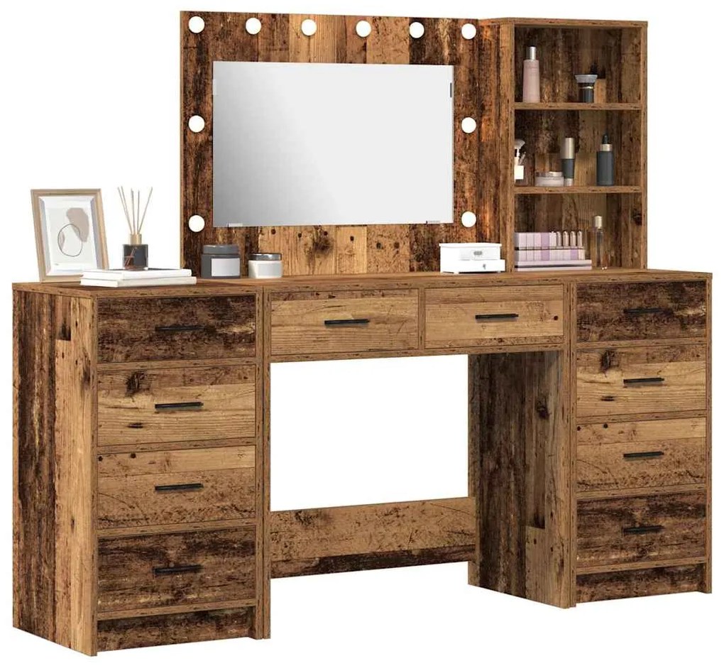 vidaXL Τραπέζι περιποίησης με συρτάρι 3 pcs Καφέ 40 x 41 x 135 εκ.