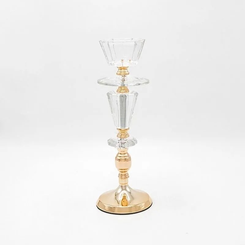 Κηροπήγιο Ρεσώ Μεταλλικό Με Γυαλί 819-00238 11x35cm Gold-Clear Estheti Home Μέταλλο,Γυαλί