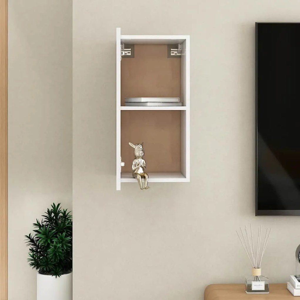 vidaXL Έπιπλο Τηλεόρασης Λευκό 30,5 x 30 x 60 εκ. από Επεξ. Ξύλο