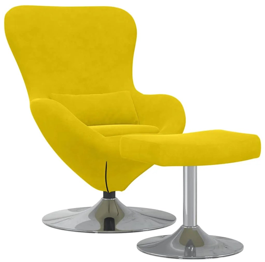 vidaXL Κάθισμα-αυγό 2 pcs Κίτρινο 63 x 73 x 90 εκ Βελούδο