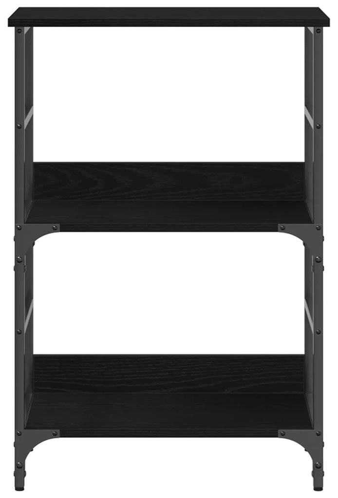vidaXL Βιβλιοθήκη  Μαύρη Δρυς 50x33x82 εκ. Επεξεργασμένο Ξύλο και Χάλυβας