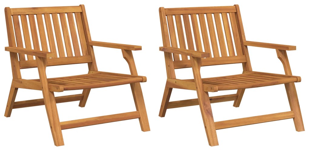 vidaXL Καρέκλες Κήπου 2 τεμάχια 76x67x73.5 cm από Στερεό Ξύλο Ακακίας