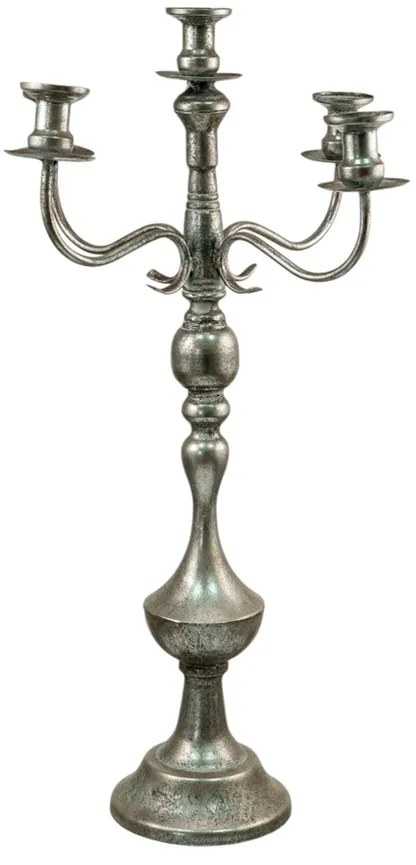 Κηροπήγιο Μεταλλικό Ασημί 38,5x38,5x66εκ. Zen Collection 24.38.51023