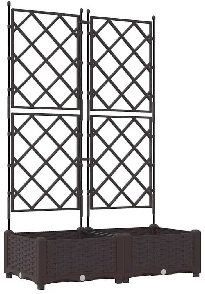 vidaXL Κηποτινάκι με Τρέλα 2 pcs Καφέ 80 x 40 x 125.5 εκ. PP
