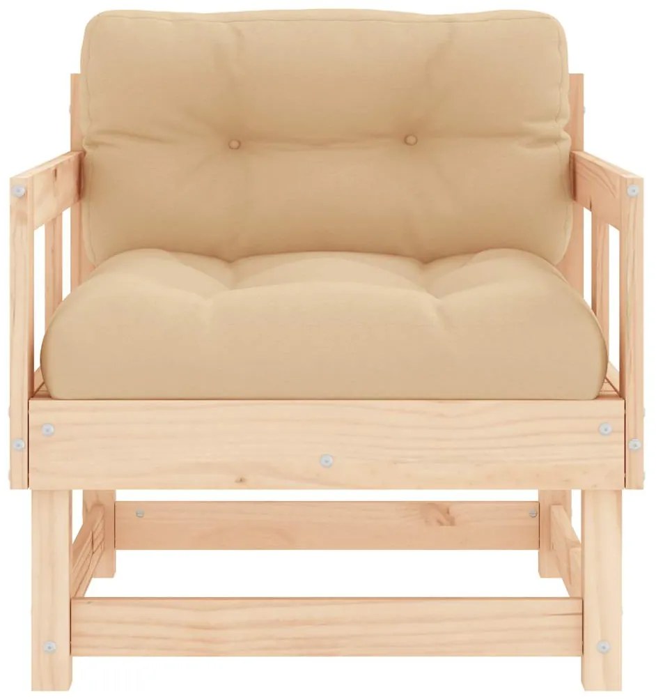 vidaXL Καρέκλες Κήπου με Μαξιλάρια 2 τεμ. από Μασίφ Ξύλο Πεύκου