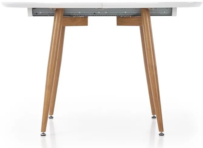 Τραπέζι Houston 567, Άσπρο, Μελί δρυς, 75x100x120cm, 51 kg, Επιμήκυνση, Ινοσανίδες μέσης πυκνότητας, Μέταλλο | Epipla1.gr