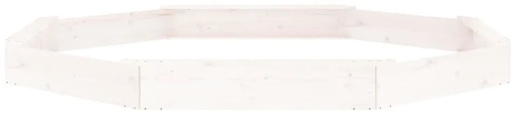 vidaXL Αμμοδόχος με Καθίσματα Λευκή Οκτάγωνη από Μασίφ Ξύλο Πεύκου