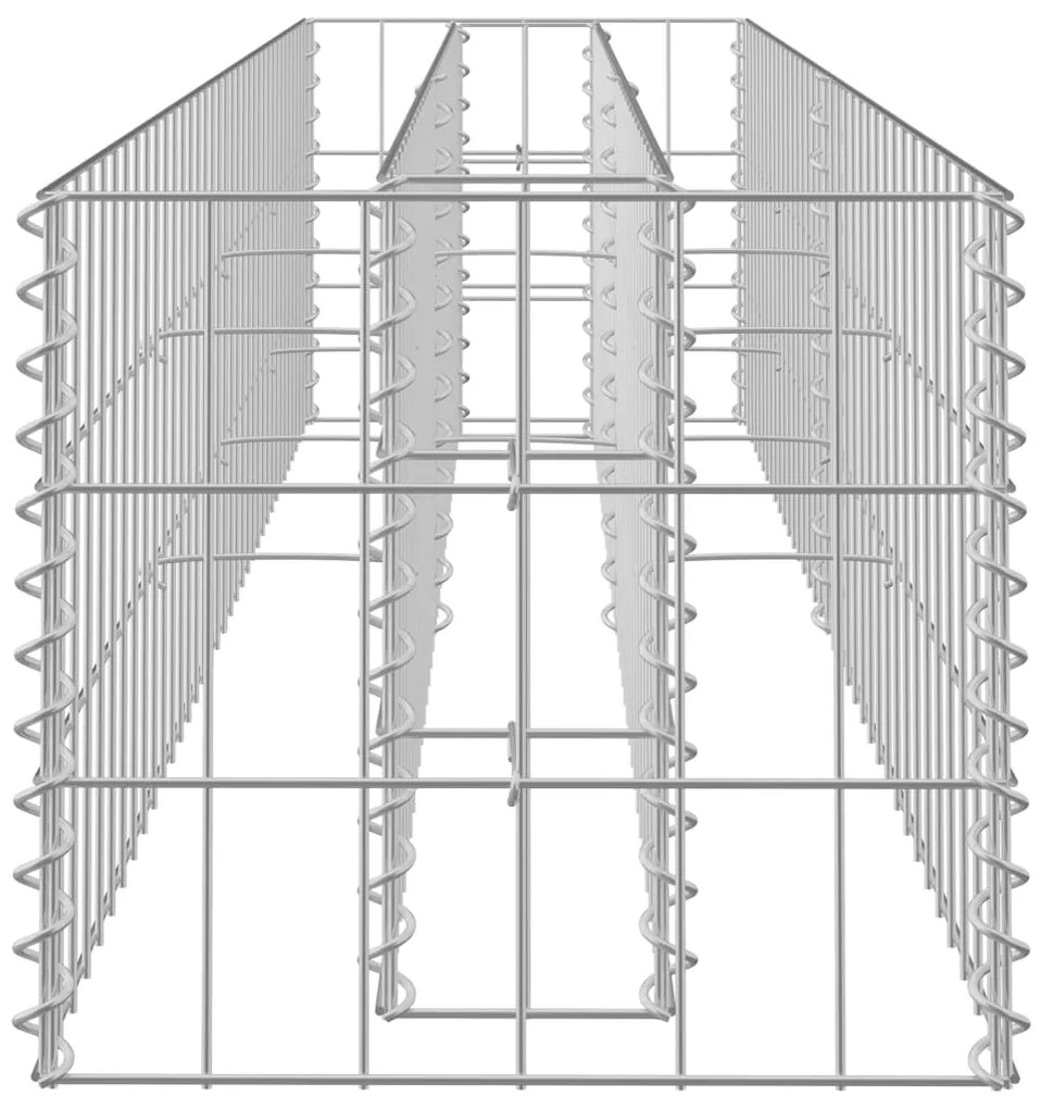 vidaXL Συρματοκιβώτιο-Γλάστρα Υπερυψωμένη 180x30x30 εκ. Γαλβ. Χάλυβας
