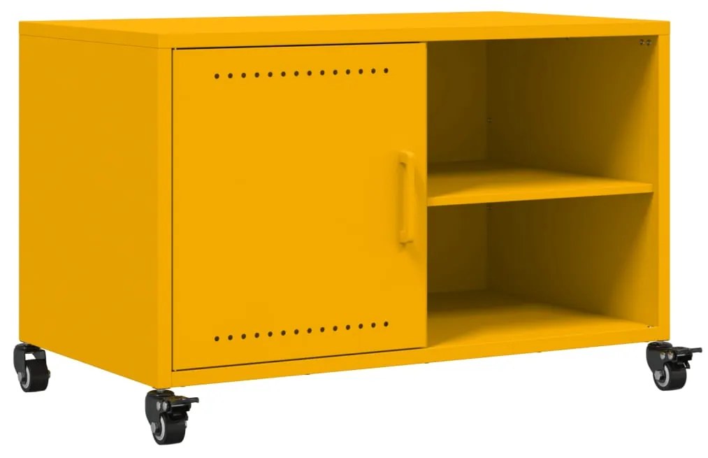 Έπιπλο Τηλεόρασης Μουσταρδί Κίτρινο 68x39x43,5 εκ. από Ατσάλι - Κίτρινο