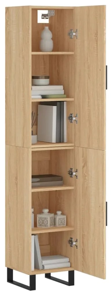 vidaXL Μπουφές Sonoma δρυς 34,5 x 34 x 180 εκ. από Επεξεργασμένο Ξύλο