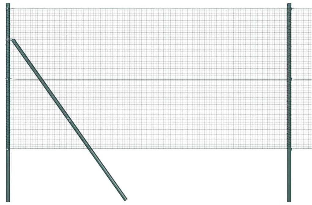 vidaXL Φράχτης με Στήλες. Πράσινο 1.2 x 50 m Ατσάλι