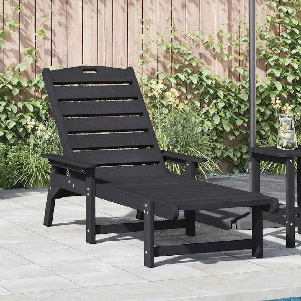 vidaXL Ξαπλώστρα Μαύρο 73.5 x 92 x 90εκ Πλαστικό