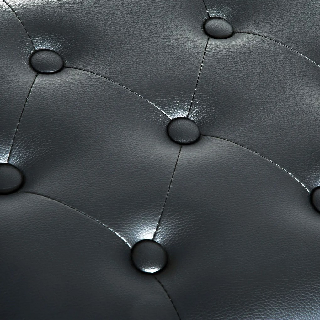 HOMCOM Ρυθμιζόμενο Ύψος Σκαμπό Πιάνου, Πάγκος Πιάνου από Συνθετικό Δέρμα, Σκαμπό Keyboard για Πιάνο Keyboard 64 x 35 x 45-55 cm Μαύρο