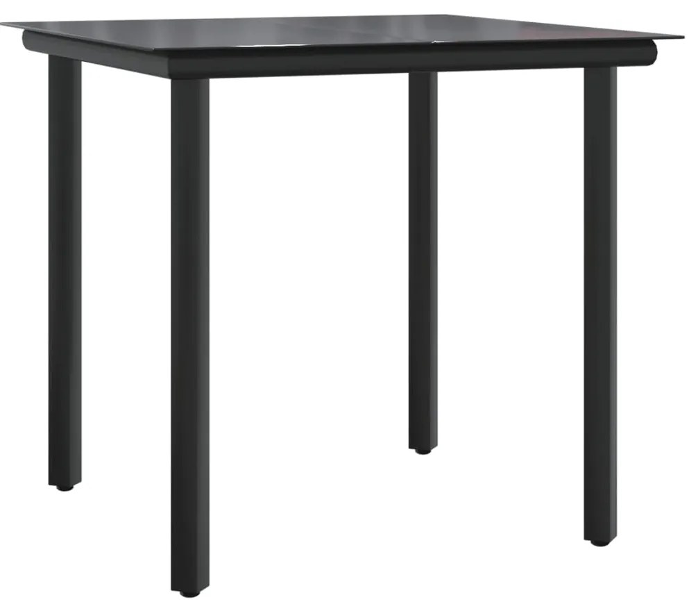 vidaXL Σετ Τραπεζαρίας Κήπου 3 Τεμαχίων Μαύρο από Ατσάλι &amp; Textilene