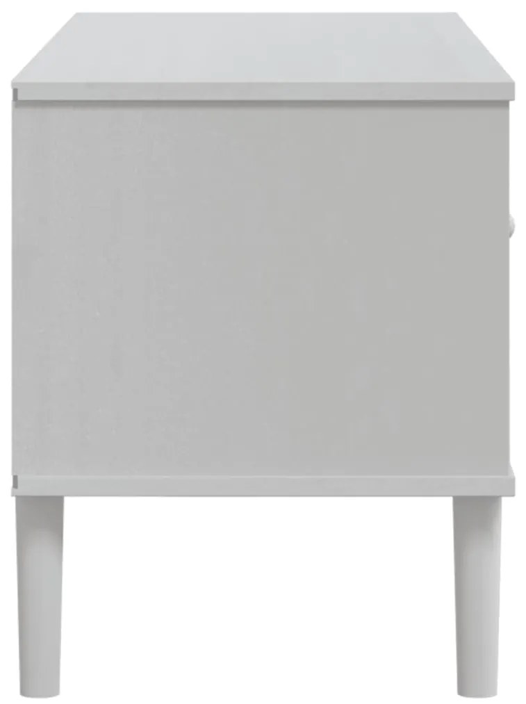 vidaXL Έπιπλο Τηλεόρασης SENJA Λευκό / Ρατάν 106x40x49 εκ. Μασίφ Πεύκο