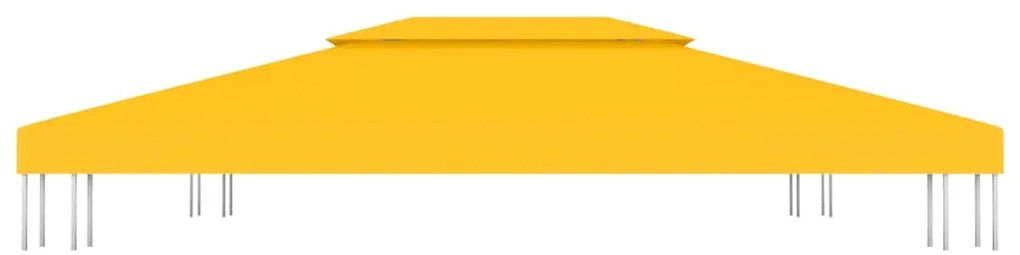 vidaXL Κάλυμμα για Κιόσκι 2 Επιπέδων Κίτρινο 4 x 3 μ. 310 γρ./μ²