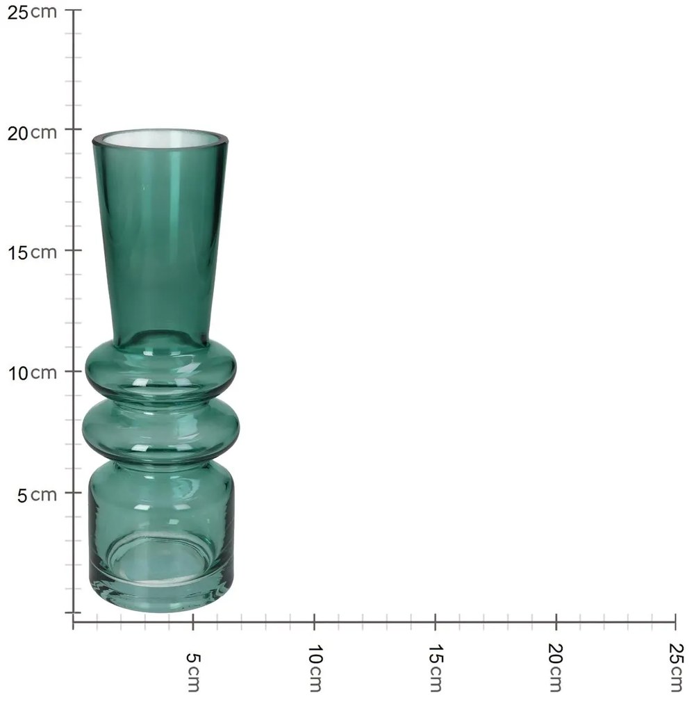 Βάζο Πράσινο Γυαλί 7x7x20cm - 05156681