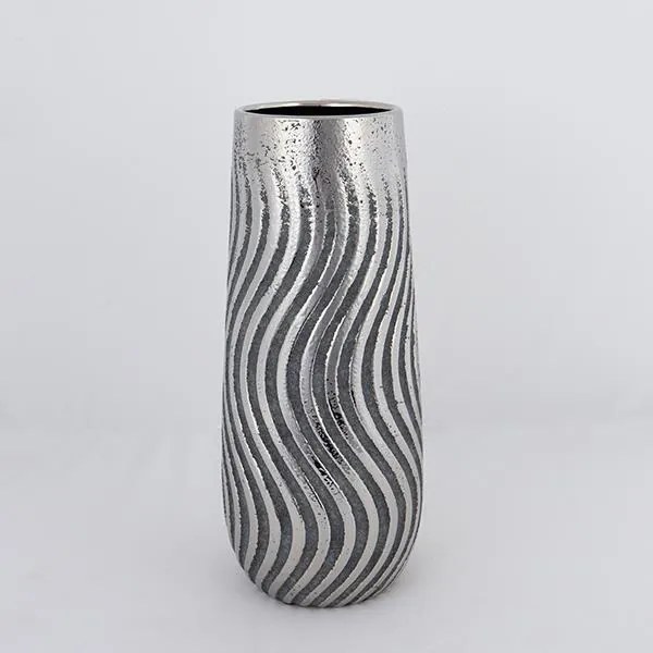 ΒΑΖΟ ΚΕΡΑΜΙΚΟ ΚΑΦΕ - ΑΣΗΜΙ 14.5x4.5x35cm|752-20386