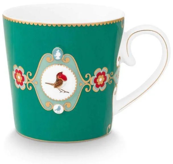 ΜΕΓΑΛΗ ΚΟΥΠΑ 250ml PIP STUDIO - LOVE BIRDS MEDALLION EMERALD-GREEN