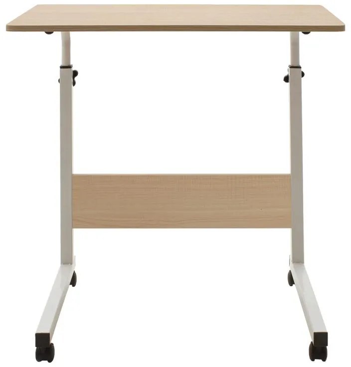 Γραφείο Piper με αυξομείωση ύψους-MDF φυσικό-λευκό 60x40x69-90εκ 60x40x69 εκ.