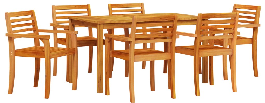 vidaXL Σετ Τραπεζιού Κήπου 7 pcs Καστανό 140 x 80 x 74 cm