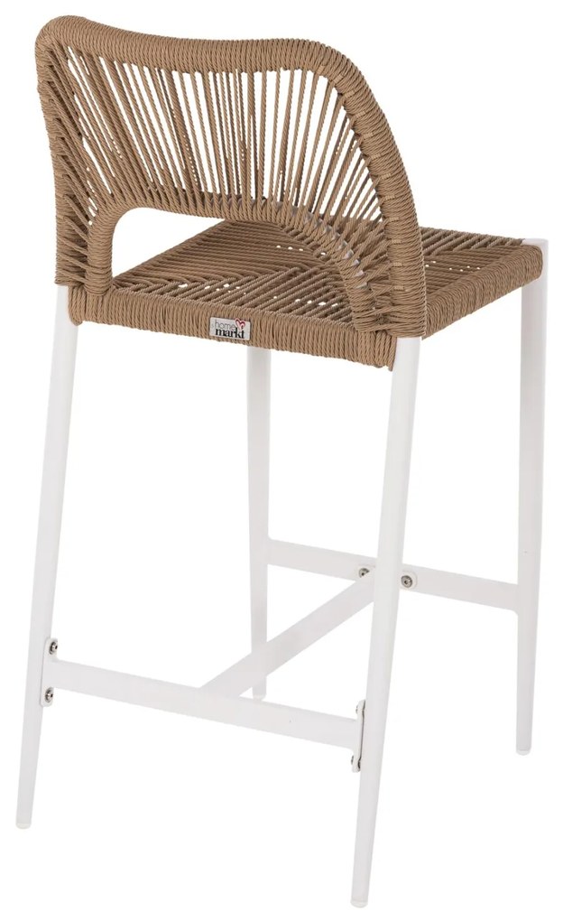 ΣΚΑΜΠΟ ΑΛΟΥΜΙΝΙΟΥ ΜΕ RATTAN ΜΕΣΑΙΟΥ ΥΨΟΥΣ ΛΕΥΚΟ  46x58x95Yεκ. 40x55.5x99 εκ.