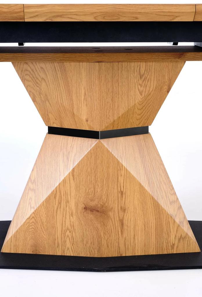 Τραπέζι Houston 1539, Χρυσή βελανιδία, Μαύρο, 76x89x160cm, 91 kg, Επιμήκυνση, Ινοσανίδες μέσης πυκνότητας, Μέταλλο | Epipla1.gr