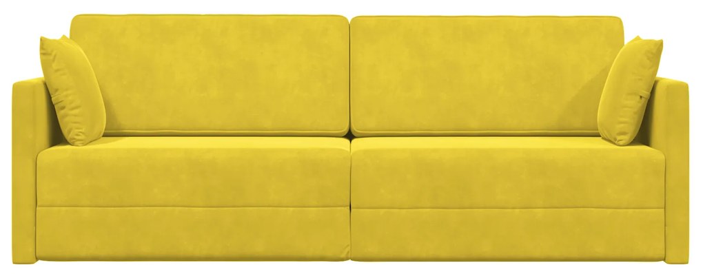 vidaXL Καναπές Κρεβάτι 2 σε 1 Κίτρινος 213x144x60 εκ. Βελούδο