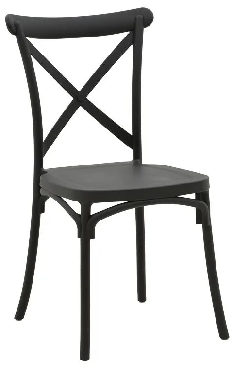 Καρέκλα Crossie pp σε ανθρακί απόχρωση 38x46.5x82εκ 38x46.5x82 εκ.