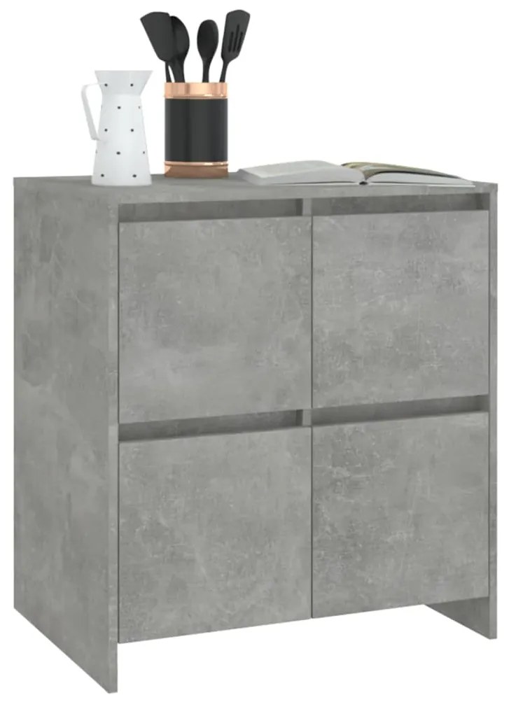 vidaXL Μπουφές Γκρι Σκυροδέματος 70x41x75 εκ. Επεξεργασμένο Ξύλο
