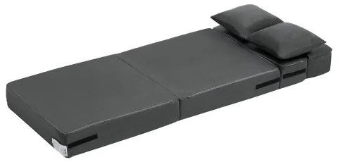 VEVOR Folding Sofa Bed 3-in-1 Foldable Couch Bed with 2 Pillows Dark Grey Single