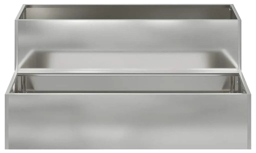 vidaXL Γλάστρα Κήπου Ασημί 100 x 60 x 45 εκ Γαλβανισμένος χάλυβας