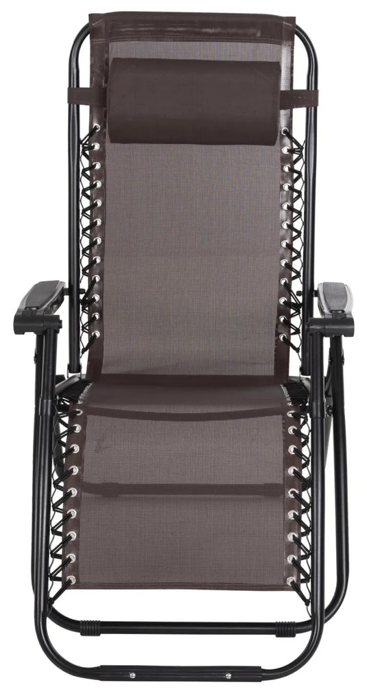 Καρέκλα - Πολυθρόνα RELAX COMPANION C5095.13 Μαύρο Μέταλλο με Καφέ Textiline 67x145x110Υεκ. 2αδα 67x145x110 εκ.
