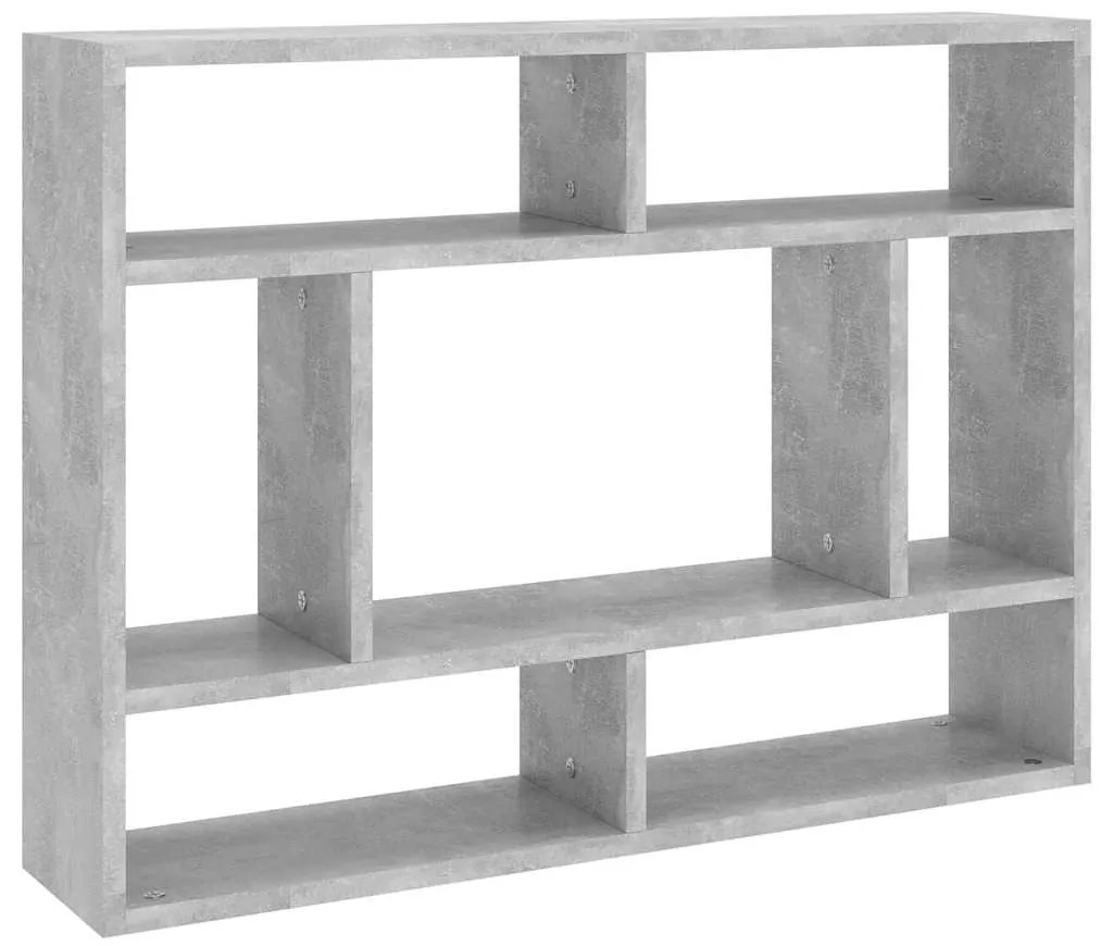 vidaXL Ραφιέρα Τοίχου Γκρι Σκυροδέματος 75x16x55 εκ. από Επεξ. Ξύλο