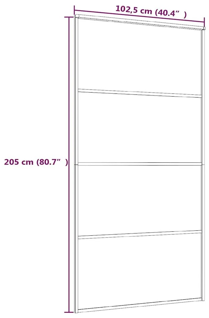 vidaXL Συρόμενη Πόρτα Μαύρη Αμμοβολή 102,5x205 εκ. Γυαλί ESG/Αλουμίνιο
