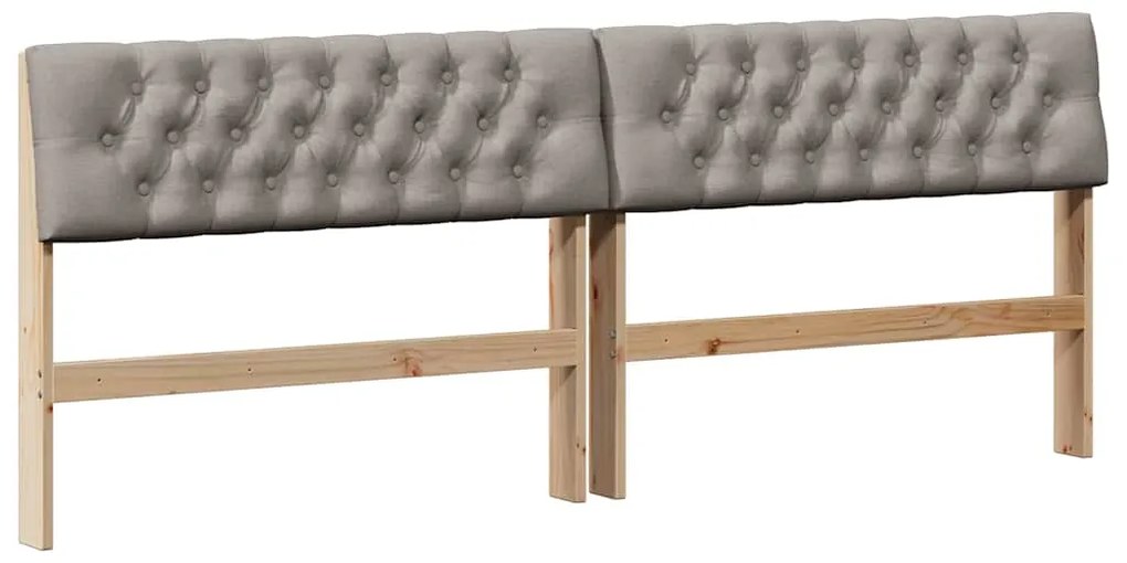 vidaXL Ταπετσαρισμένο κεφαλάρι Taupe 200 cm Στερεά ξυλεία πεύκου