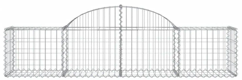 Συρματοκιβώτια Τοξωτά 40 τεμ. 200x50x40/60 εκ. Γαλβαν. Ατσάλι - Ασήμι