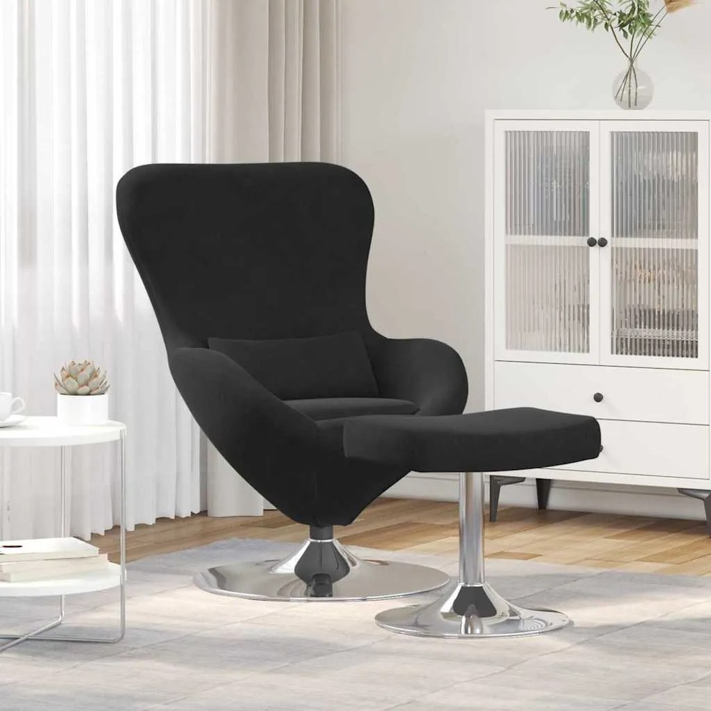 vidaXL Κάθισμα-αυγό 2 pcs Μαύρο 63 x 73 x 90 εκ Βελούδο