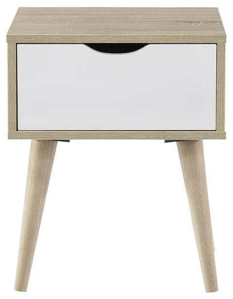 WOODWELL Ε7340,2ALIDA Κομοδίνο Απόχρωση Sonoma - Άσπρο 40x36x50cm Ε7340,2