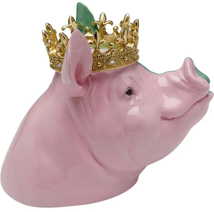 Διακοσμητικό Επιτραπέζιο  Crowned Pig Πολύχρωμο 28x34x24εκ. - Πολύχρωμο