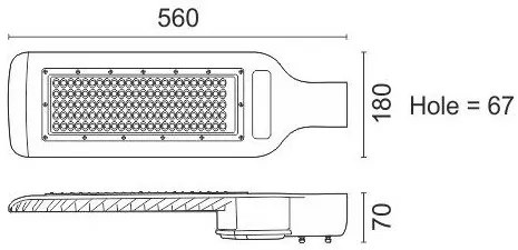 Φωτιστικό δρόμου LED HPL 586-15 x 44,5 x 6 εκ.