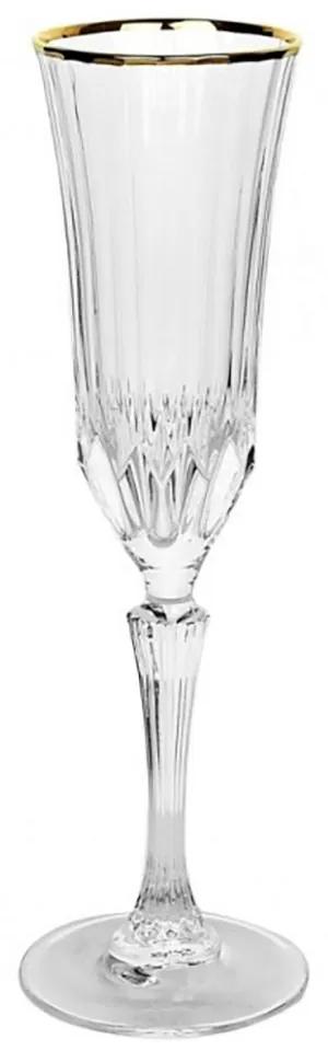 Ποτήρι Σαμπάνιας από Κρύσταλλο Adagio  Gold Κολωνάτο 180ml  RCR  Σετ 6 τμχ